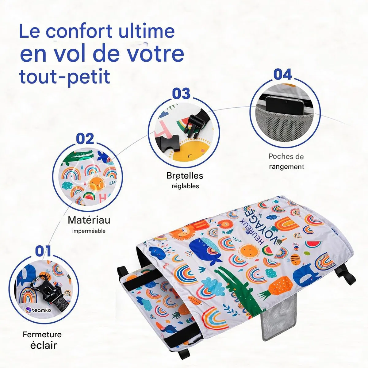 Lit Avion pour Bébé | Prolongateur Siège Avion Lit Voyage Enfant | Hamac Portable Bébé pour Croisière Vacances Camping Plage