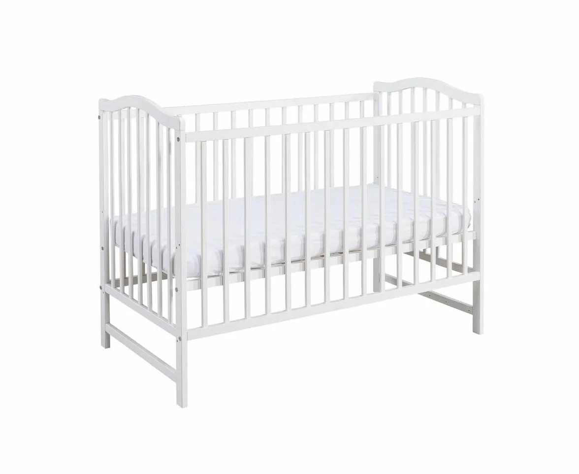 MS FACTORY Lit Enfant Paris 120x60 cm – Lit bébé réglable en Hauteur en Bois Massif – Lit à barreaux avec Vernis à Base d'eau sécurisé – Lit évolutif avec barreaux Amovibles