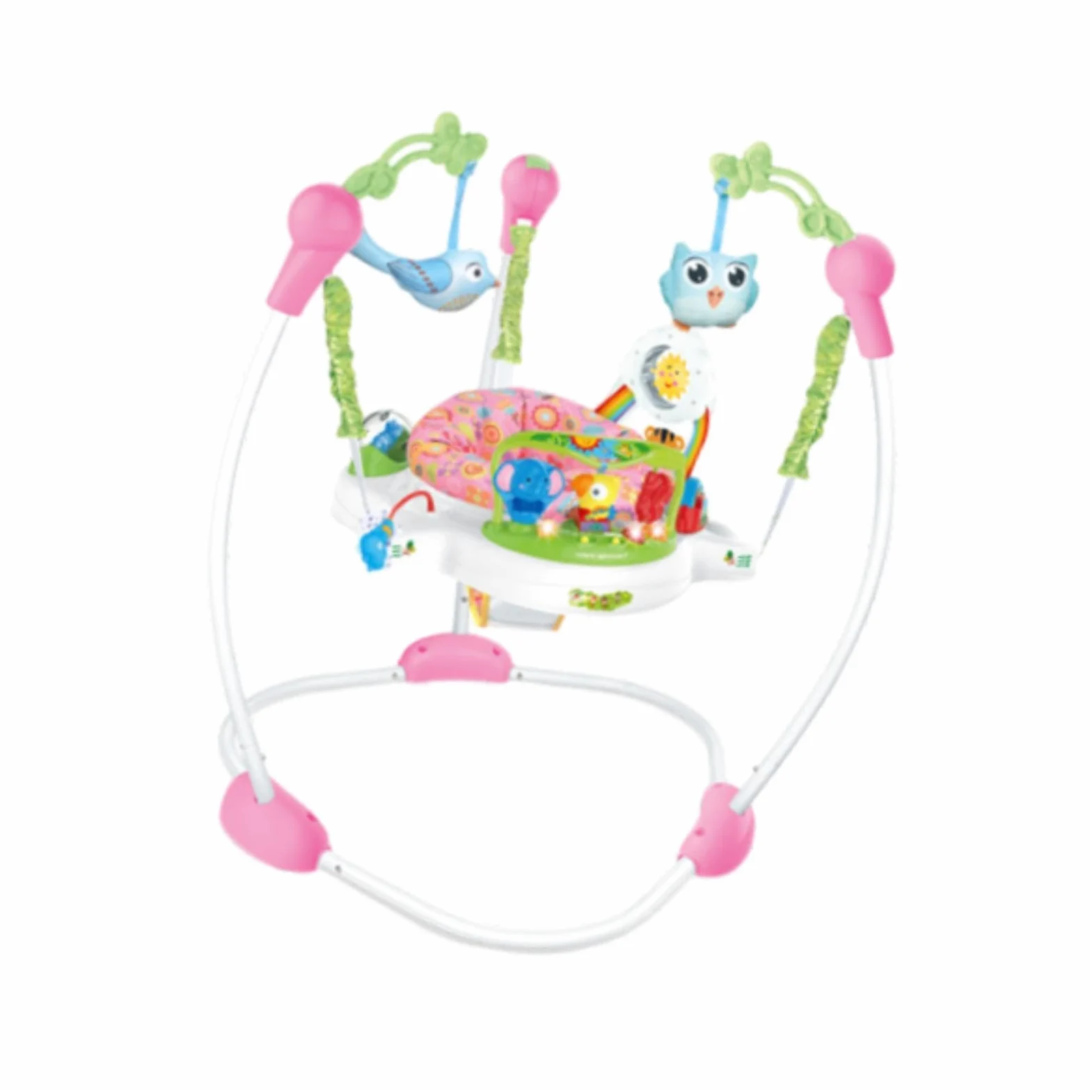 Centre D'activités Interactif pour Bébé avec Siège Sauteur Multifonctionnel, Siège Pivotant et Jouets D'éveil pour Favoriser Le Développement, Rouge