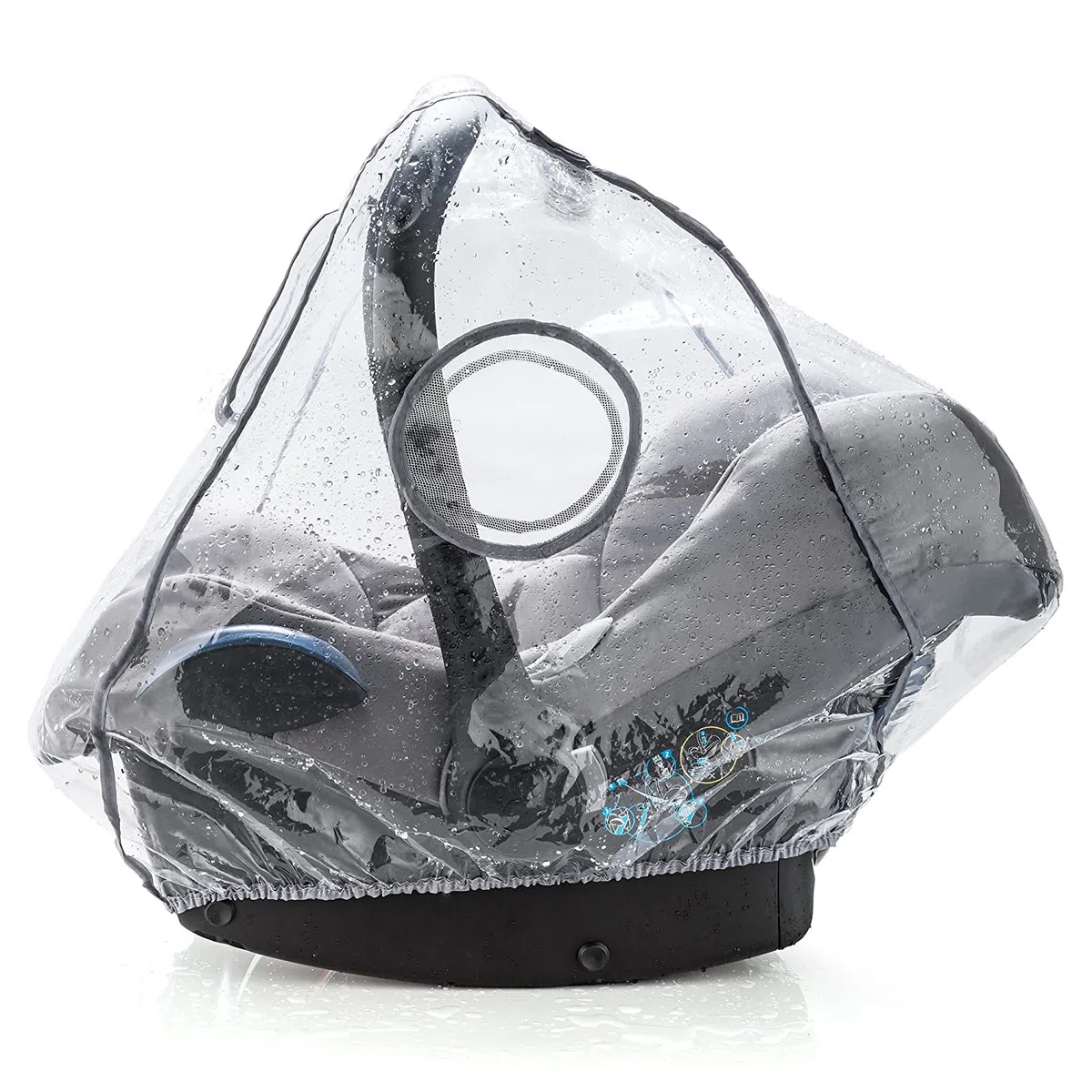 Zamboo Habillage Pluie Cosy Universel, Compatible avec Cybex, Maxi-Cosi, Siege Auto Bebe, Fenêtre, Filets Aération, Fente Poignée Transport, Sans PVC