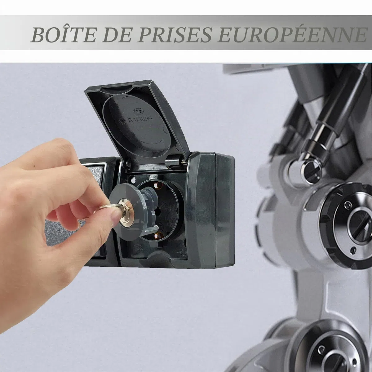 Lot de 2 verrous de prise électrique pour éviter le vol d'électricité, éviter le contact des enfants, des animaux domestiques avec des appareils électriques, largement utilisés à l'intérieur