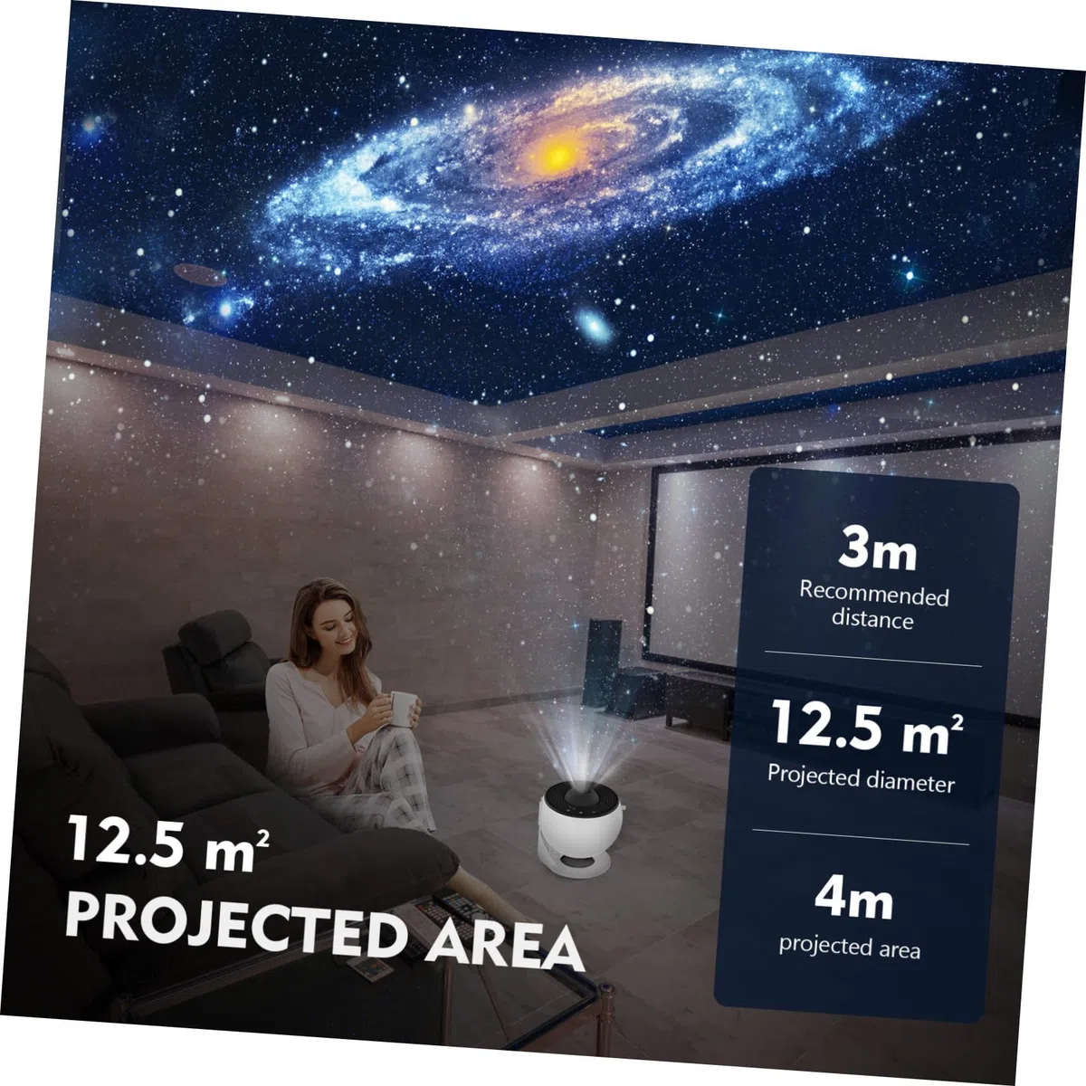 SHINEOFI Projecteur Espace Galaxie Blanc 1 Set, ABS Pc, 12 Films