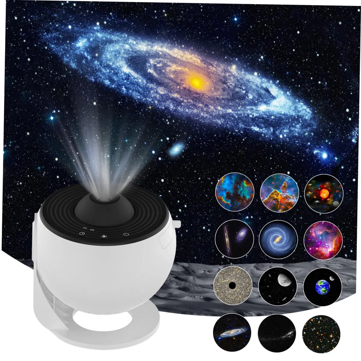 SHINEOFI Projecteur Espace Galaxie Blanc 1 Set, ABS Pc, 12 Films