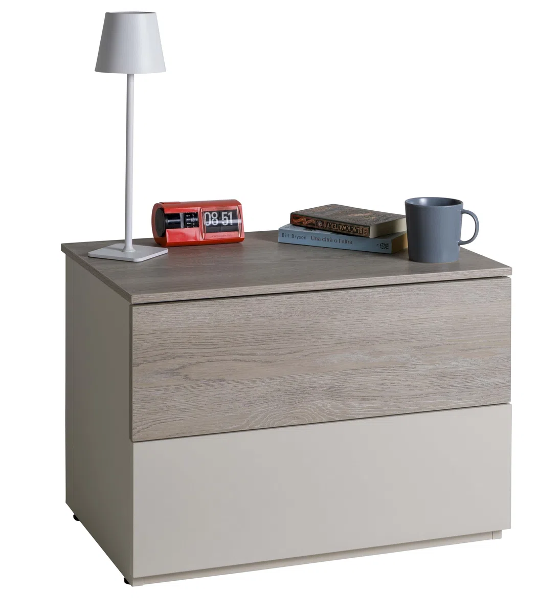 Composad Chambre complète de la Ligne Favorita, Ensemble de 6 Meubles avec 1 lit Double, 1 Armoire 5 Portes, 2 commodes et 2 Tables de Chevet, Gris Cachemire Topmat, fabriqué en Italie