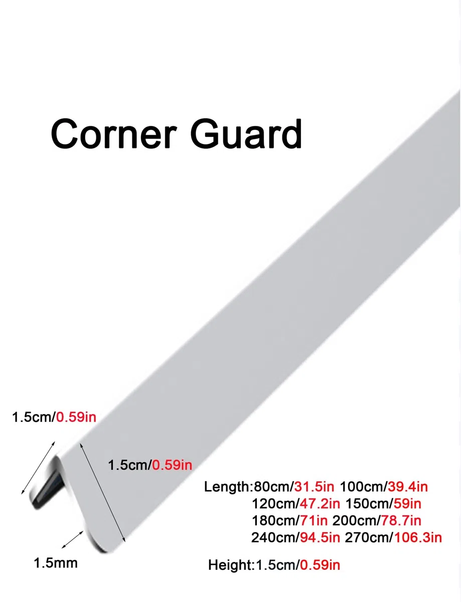 Protecteur d'angle en Alliage d'aluminium - 1,5 cm de Largeur, Support adhésif for Murs, Meubles et escaliers(Gold,270cm)