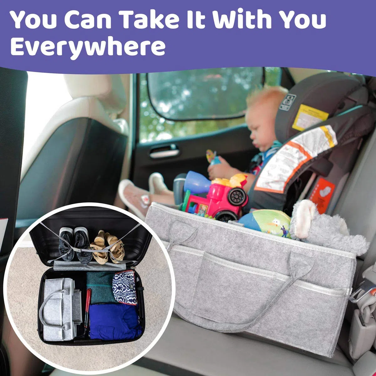 Organisateur de Couches pour Bébé en Feutre Panier de Rangement Portable de Luxe, Panier à Couches pour Lingettes -cadeau