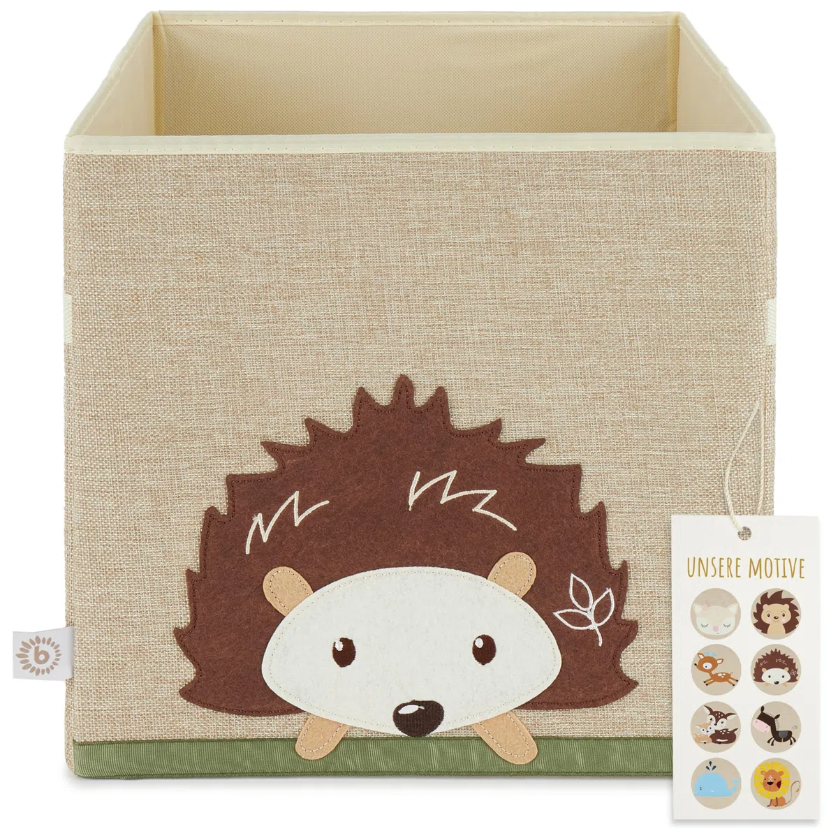 BIECO Boîte de Rangement pour Enfant - Motif hérisson - Environ 36 l - Pliable - Jolie boîte pour Jouets Kallax Rangement de Jouets pour Enfants - Boîte de Rangement 33 x 33 x 33 cm - Kallax