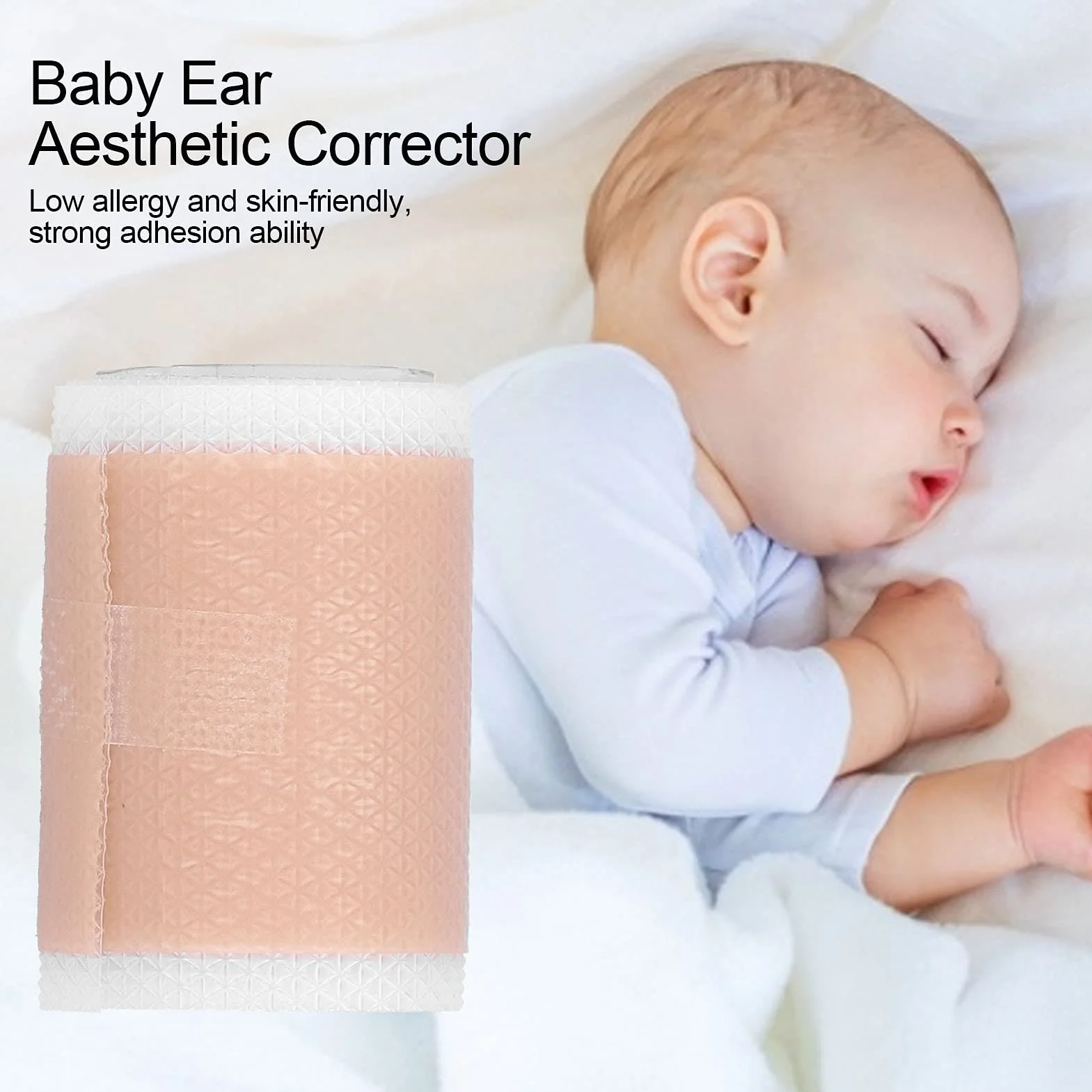Correcteur d'oreille pour bébé, 4 x 50 cm, en silicone, pour nouveau-né, correcteur d'oreille, autocollant pour bébé, enfant, protubérance, 50 cm