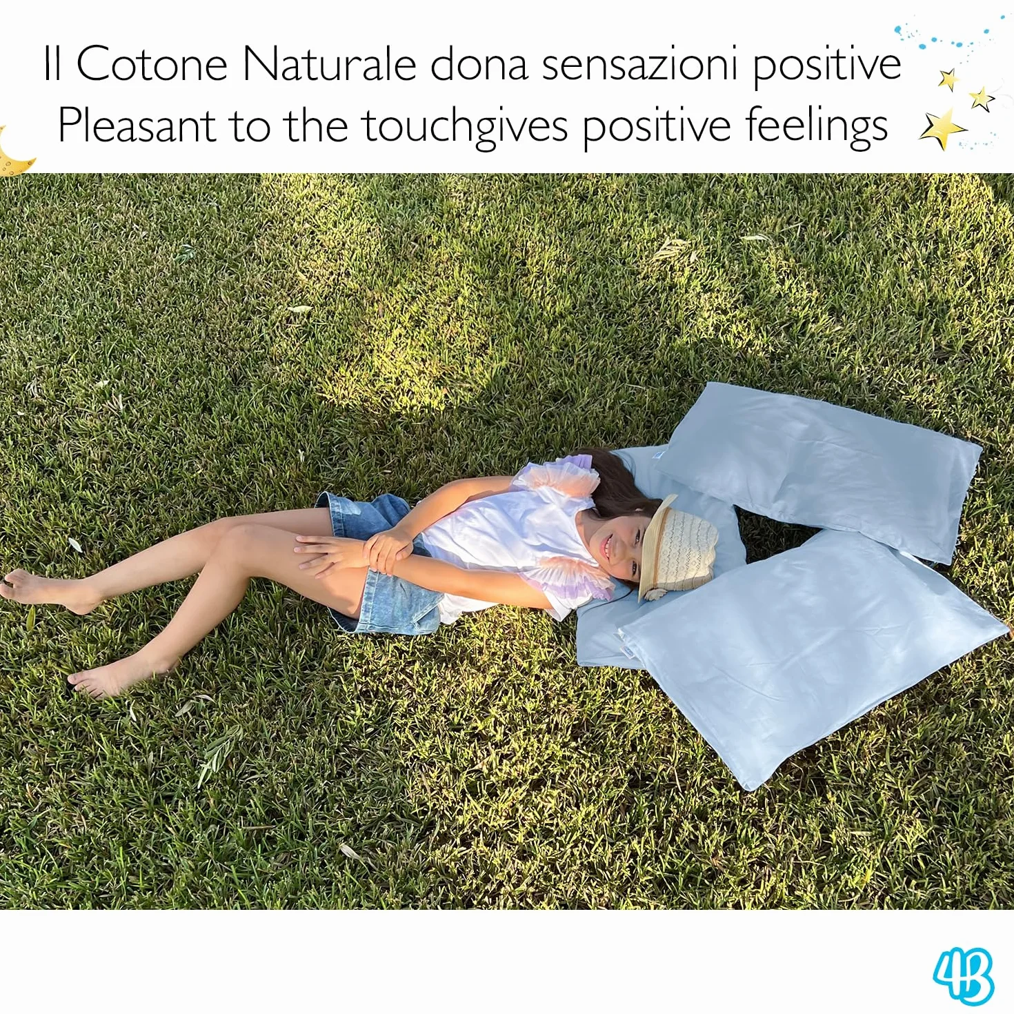 Taie d'oreiller 60x40 cm pour Enfant - Lot de 2 taies d'oreiller pour lit bébé et lit 100% Pur Coton - Made in Italy - Fermeture à enveloppe - Certifié Oeko-TEX - Bleu Clair