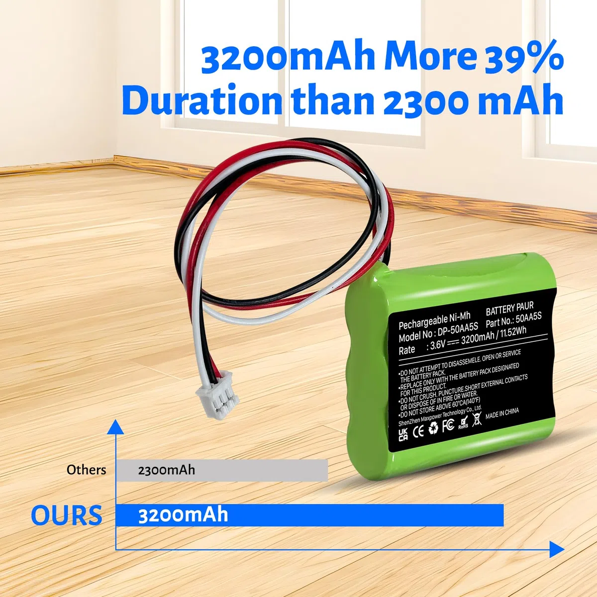 Batterie de rechange pour TonieBox, 3200 mAh 3,6 V, NiMH 50AA5S, avec Toniebox, remplace la batterie d'origine 50AA5S du fabricant OTB