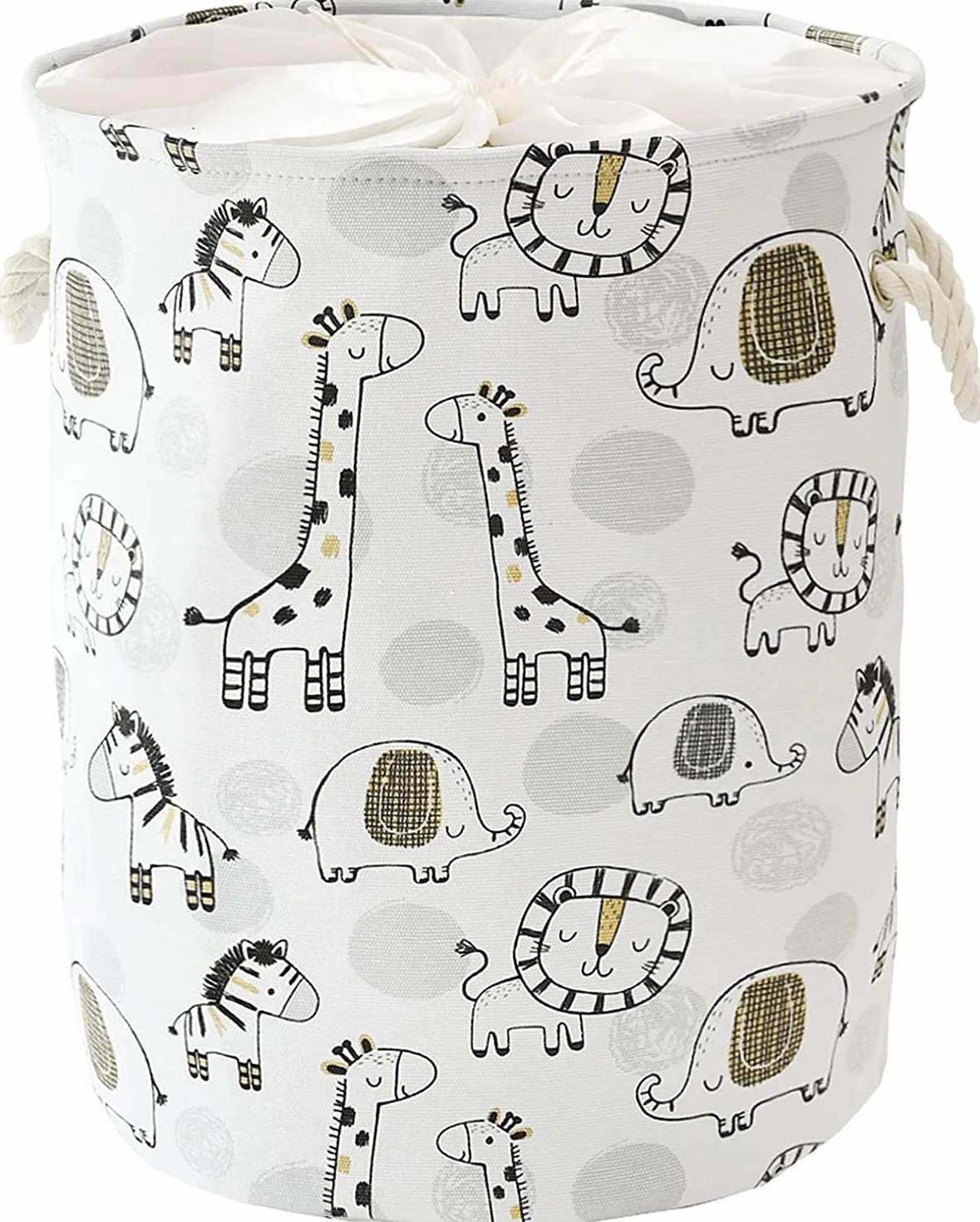 Panier à Linge pour Enfants, Panier de Bébé pour la Pépinière, 58L Panier Imperméable en Toile pour Vêtements de Bébé, Panier à Jouets pour Garçons, Panier à Linge Pliable (Girafe)