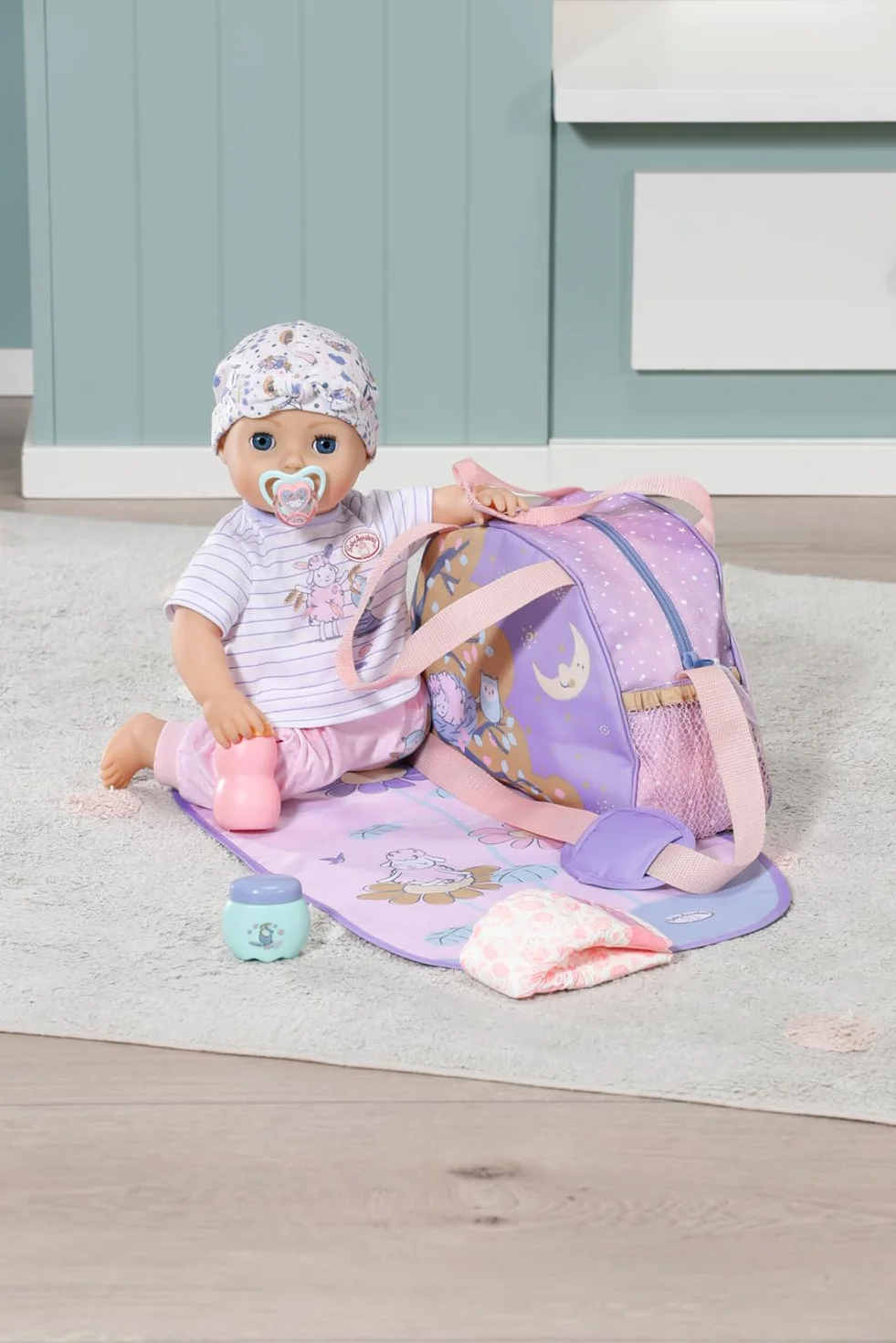 Baby Annabell Sac à Langer 707432 - Sac de Rangement avec Sangles pour Les Accessoires de 36 cm et 43 cm - Poupée Non comprise - 3 Ans +