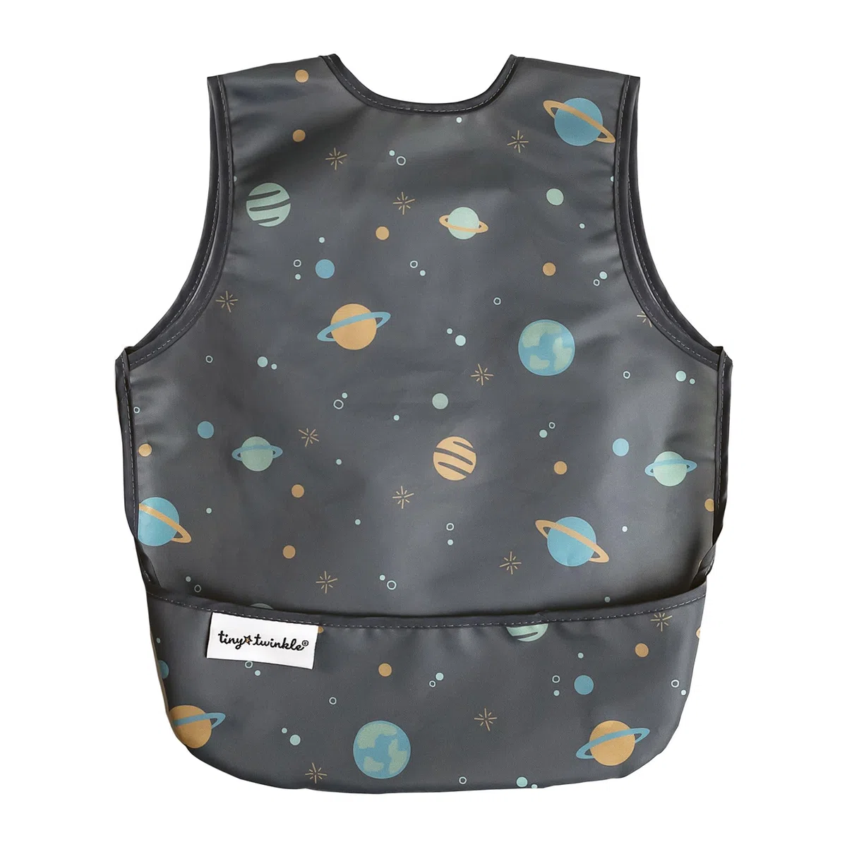 Tiny Twinkle Bavoirs Bébé Anti-Salissures – Tablier Étanche pour Diversification Menée par Bébé – 100% Polyester Recyclé, Bavoirs Tout-Petit Lavables en Machine (Espace, Petit 6–24 mois)