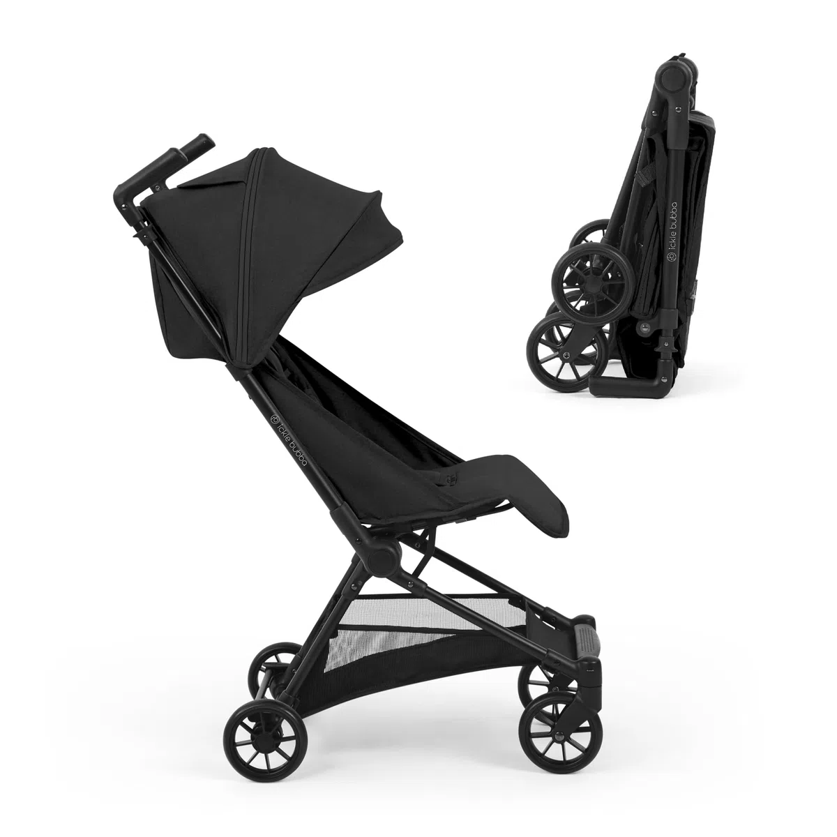 Ickle Bubba Pisces Poussette ultra compacte – Poussette de voyage légère de la naissance à 22 kg, poussette facile à plier avec inclinaison, pare-soleil UPF 50+, repose-mollet réglable et panneau de