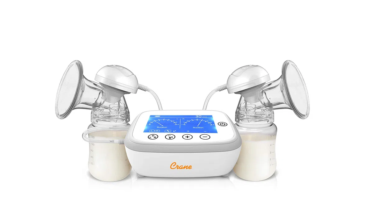 Crane Deluxe Double tire-lait électrique sans fil rechargeable, portable, système fermé, protection anti-débordement