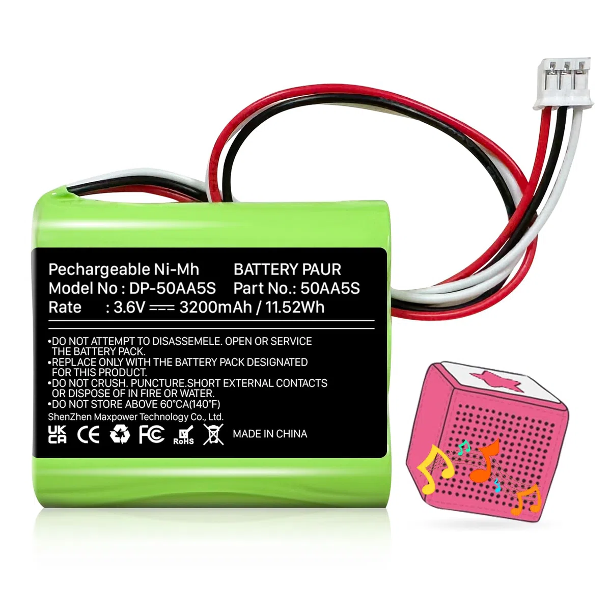 Batterie de rechange pour TonieBox, 3200 mAh 3,6 V, NiMH 50AA5S, avec Toniebox, remplace la batterie d'origine 50AA5S du fabricant OTB
