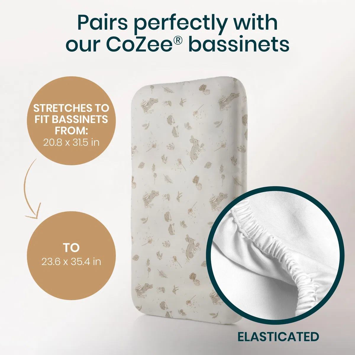 Cocoon Crib Sheets & CoZee Go 3-in-1 Chêne & Anthracite
