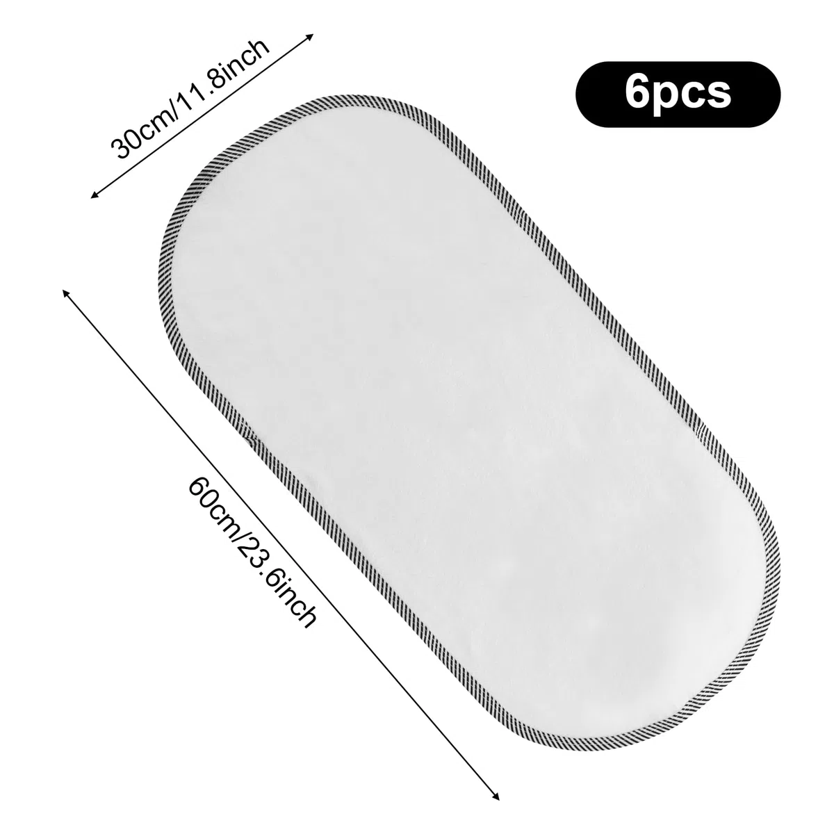Lot de 6 matelas à langer portables pour couches de bébé, imperméables, réutilisables, doux et confortables, 30 x 60 cm