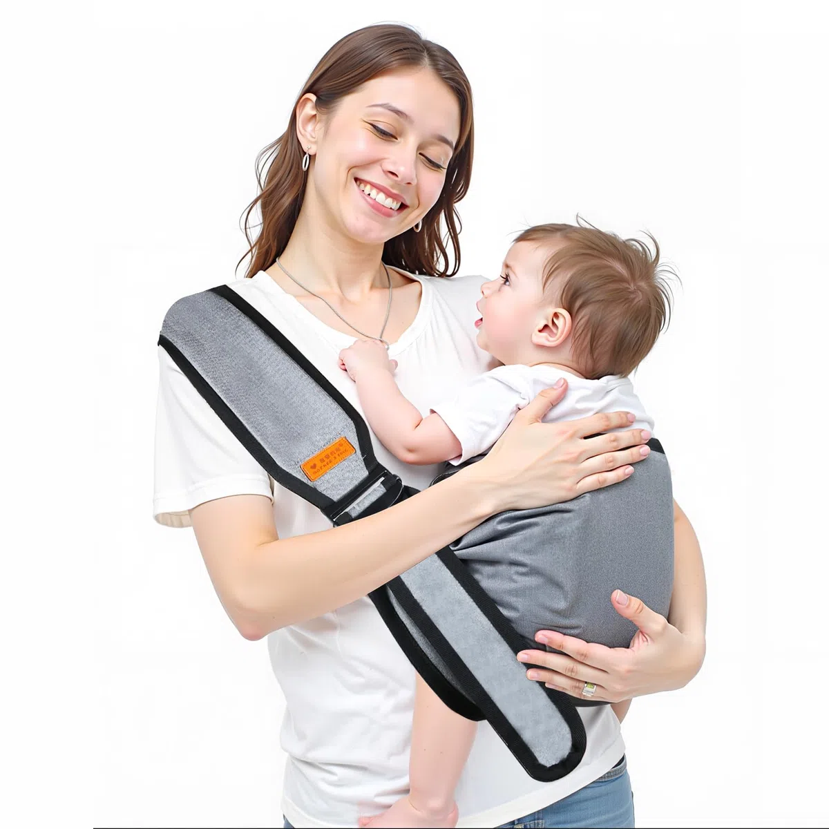 Porte-Bébé Latéral, Porte-Bébé Respirant, Porte Bebe Hanche, Écharpe de Portage Porte Enfant réglables, convient aux bébés et aux tout-petits de 3 à 36 mois, supporte jusqu'à Porte Enfant 20kg(noir)