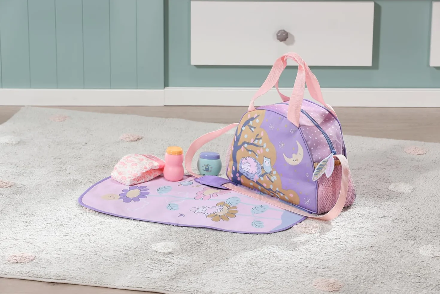 Baby Annabell Sac à Langer 707432 - Sac de Rangement avec Sangles pour Les Accessoires de 36 cm et 43 cm - Poupée Non comprise - 3 Ans +