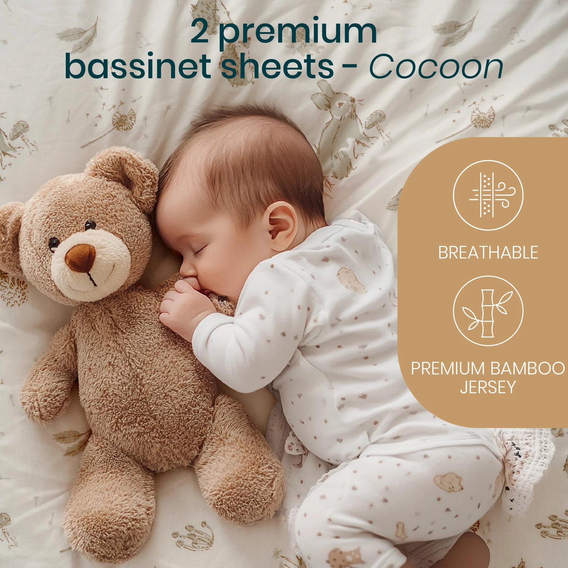 Cocoon Crib Sheets & CoZee Go 3-in-1 Chêne & Anthracite