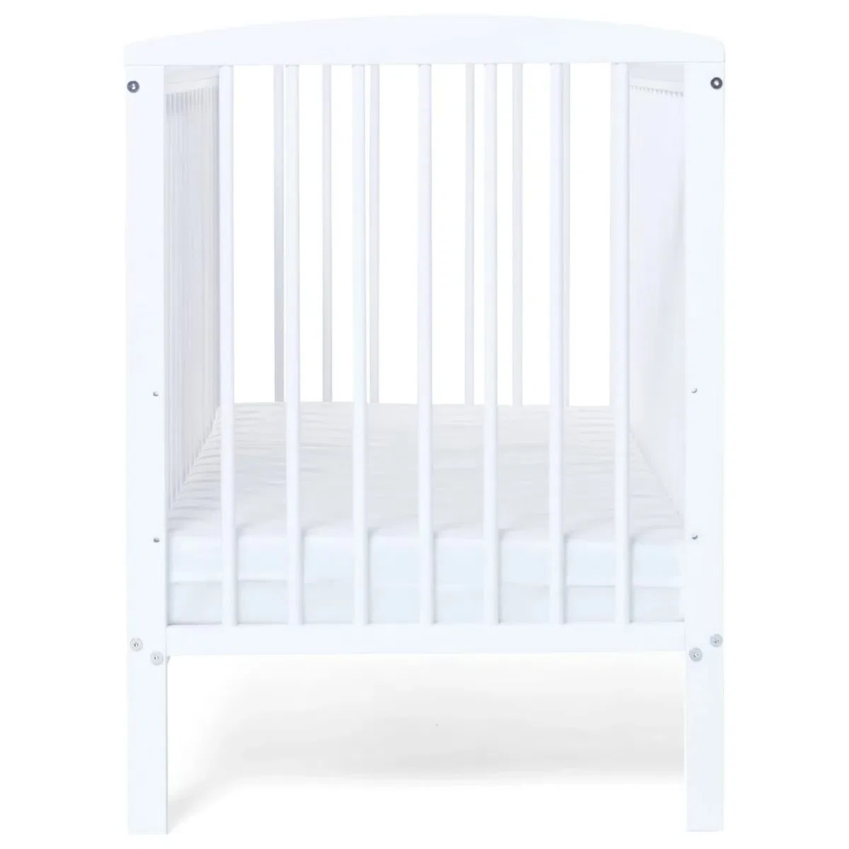 Baby Elegance Starlight Lit bébé en bois blanc avec hauteurs réglables, rails de dentition durables et design compact | Lit nouveau-né idéal pour les petits espaces | Matelas vendu séparément