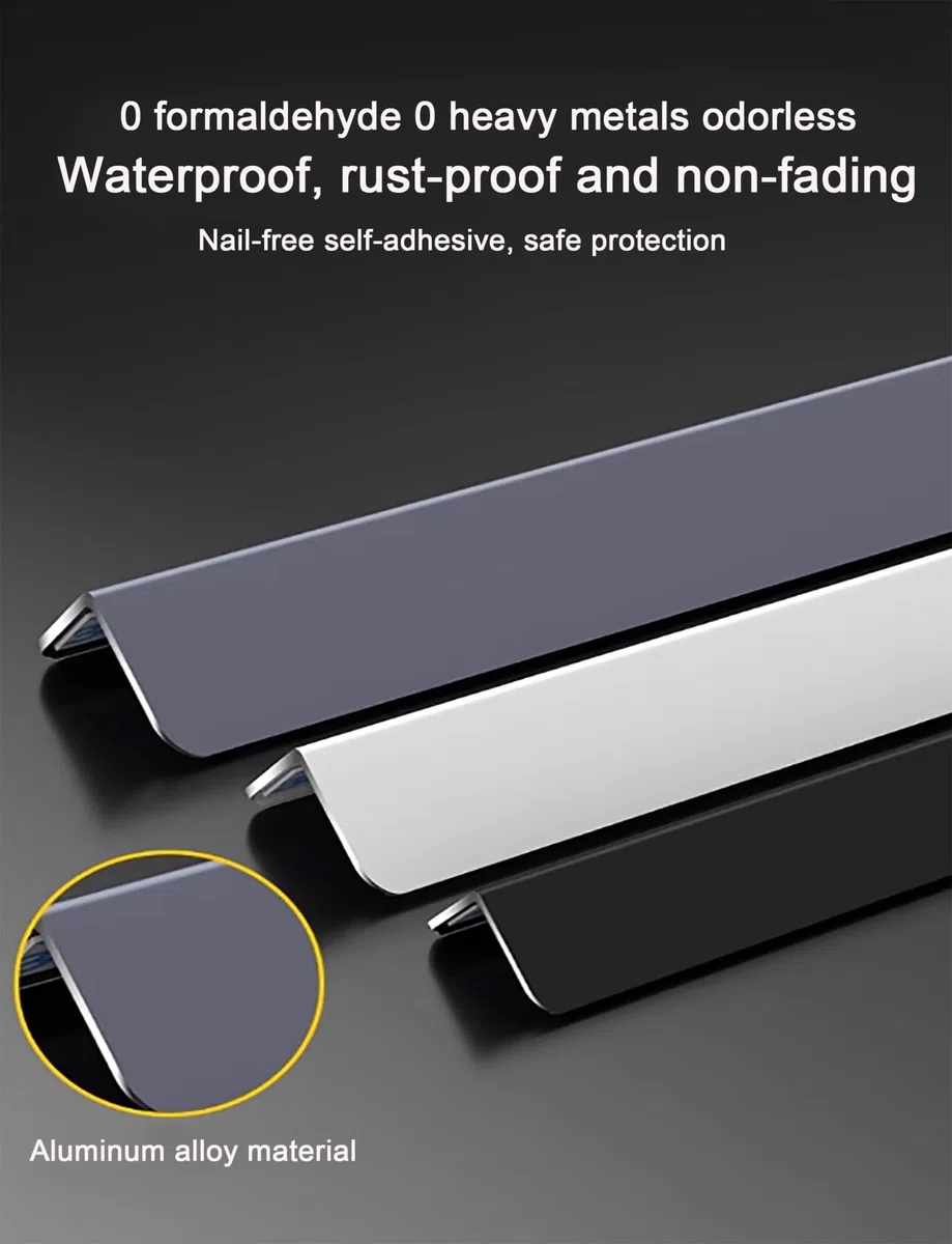 Protecteur d'angle en Alliage d'aluminium - 1,5 cm de Largeur, Support adhésif for Murs, Meubles et escaliers(Gold,270cm)