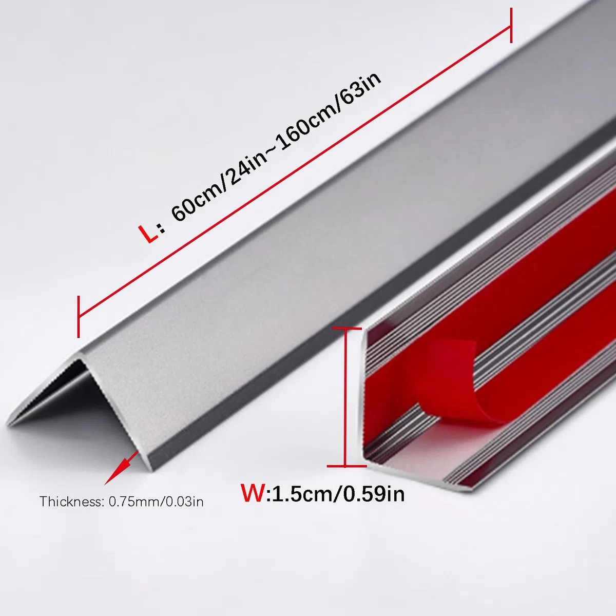 Protections d'angle en métal pour murs multifonction L SD Ed Bande d'étanchéité 130 cm Bordure grise Protection d'angle pour la maison et le bureau