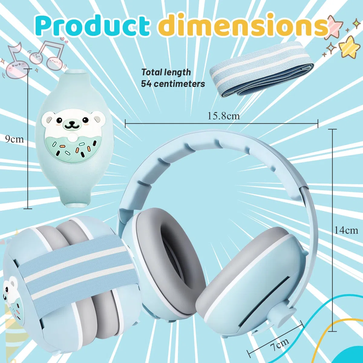 Casque Anti Bruit Bébé 2 en 1, Protection Auditive Réglable 0-48 Mois pour Nouveau-Nés et Tout-Petits, pour Avion, Fêtes, Sommeil Confort Ultra-Doux pour Sommeil Paisible en Avion