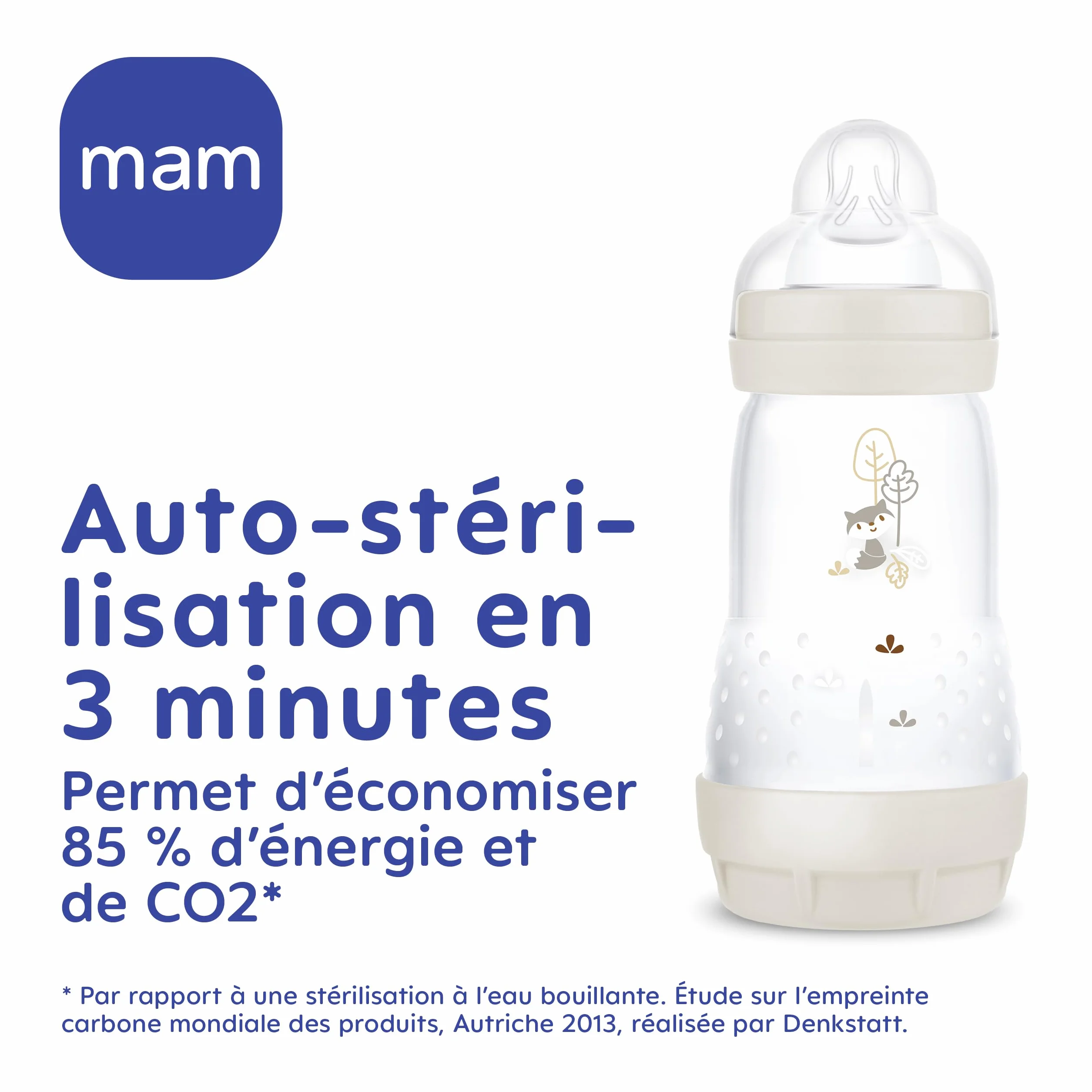 MAM | Lot de 2 biberons Easy Start Anti-Colique 4+ mois débit rapide (2 x 320 ml) Menthe + Coton – Biberon pour réduire les coliques et l'inconfort de bébé – Biberon bébé compatible avec l'allaitement