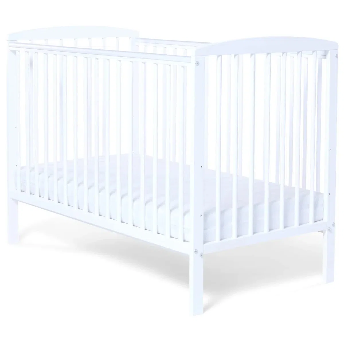 Baby Elegance Starlight Lit bébé en bois blanc avec hauteurs réglables, rails de dentition durables et design compact | Lit nouveau-né idéal pour les petits espaces | Matelas vendu séparément