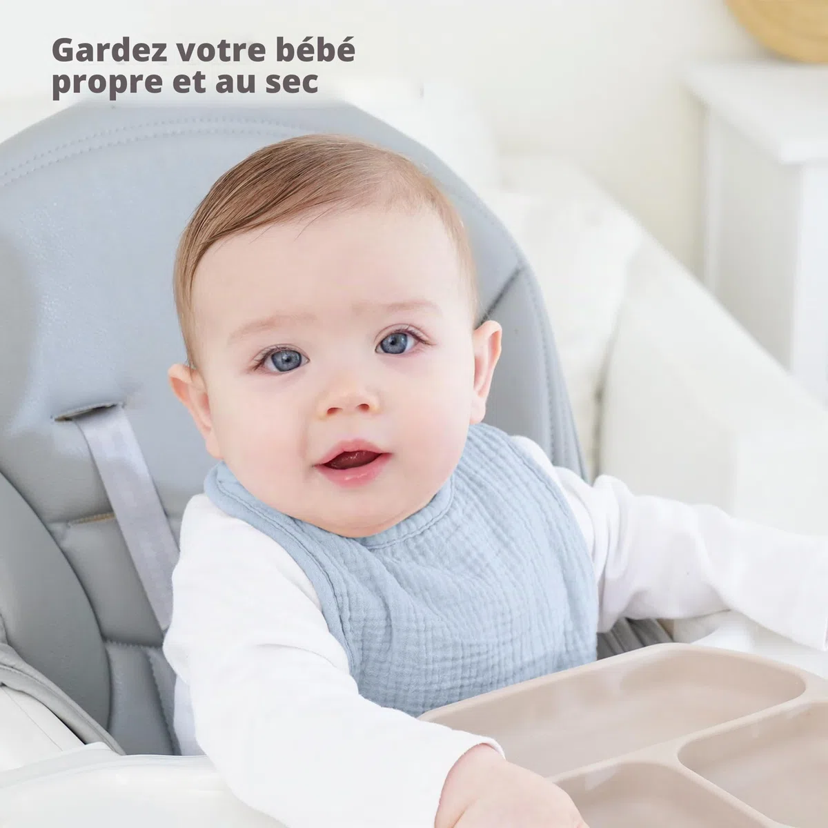 Susurration Bavoirs Bébé Mousseline Foulard, Doux Réglable Carré Bébé Bavoir 6 pack pour Unisexe Fille&Garçon
