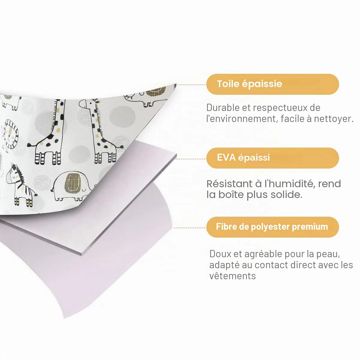 Panier à Linge pour Enfants, Panier de Bébé pour la Pépinière, 58L Panier Imperméable en Toile pour Vêtements de Bébé, Panier à Jouets pour Garçons, Panier à Linge Pliable (Girafe)