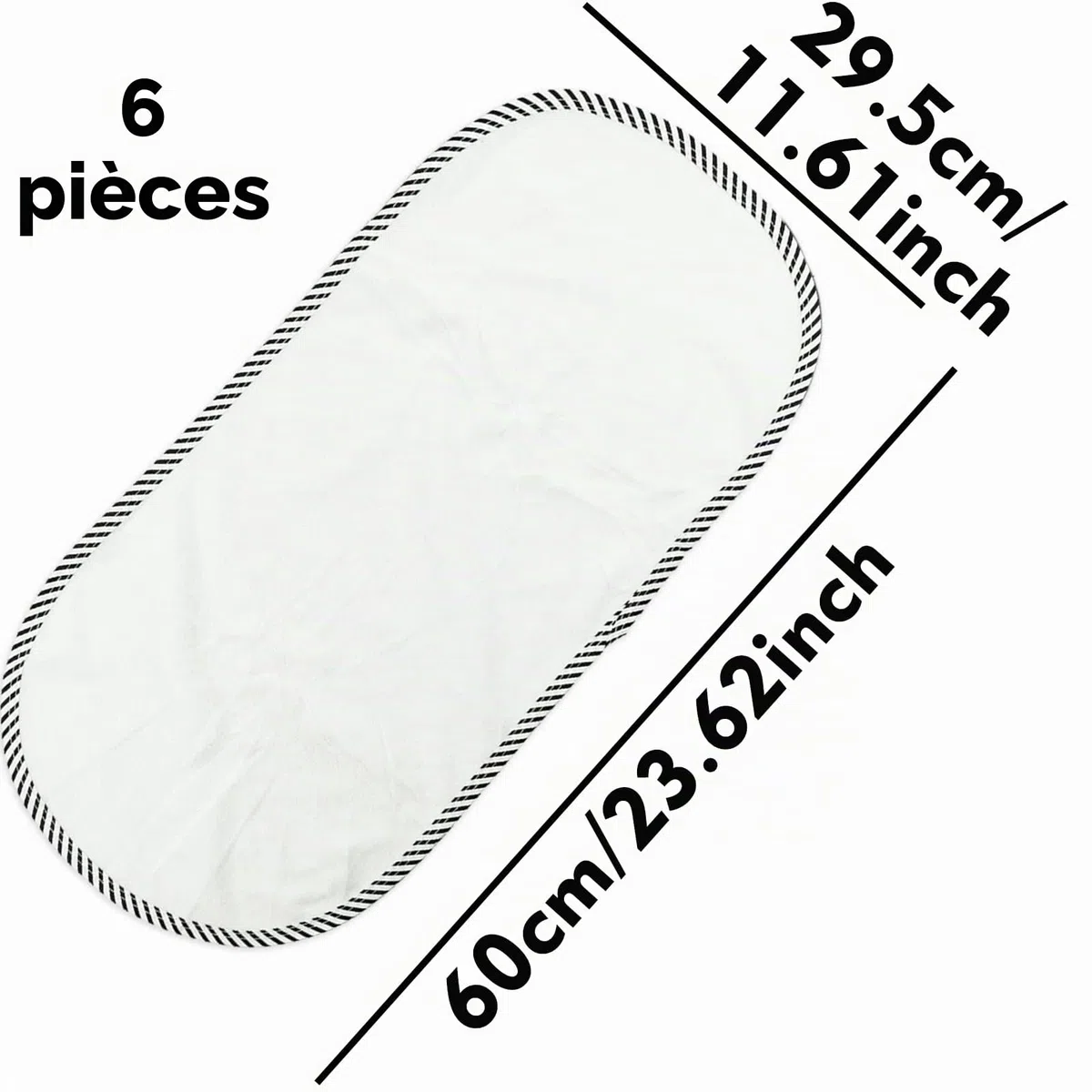 SZCXDKJ Lot de 6 matelas à langer portables en pur coton imperméable pour table à langer réutilisable en couche, doux et confortable, 30 x 60 cm