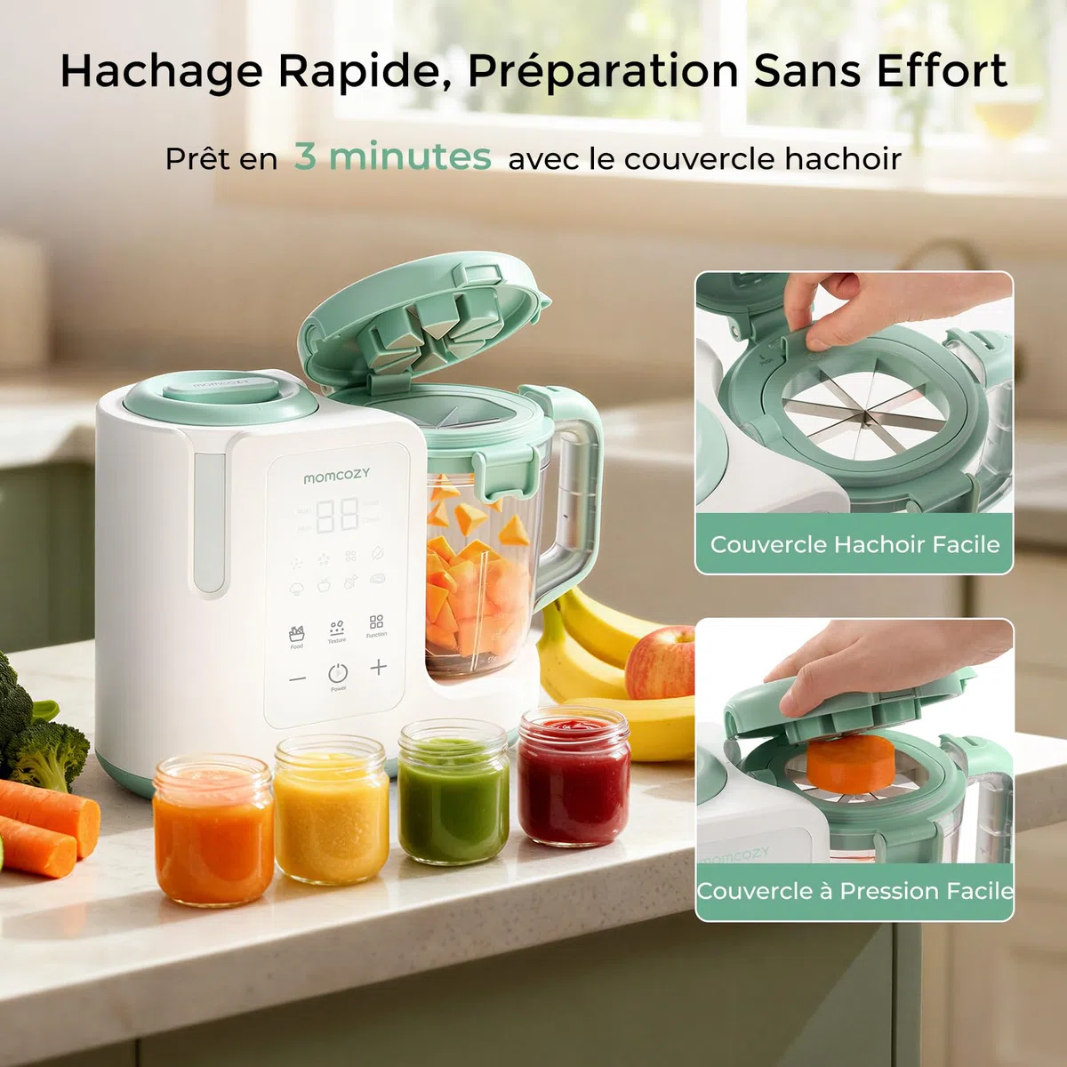 Momcozy AutoMeal Robot Cuiseur Bébé & Bloc Lavage