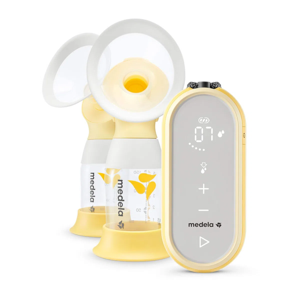 Medela Tire-lait électrique double Freestyle Flex – Design suisse compact avec port de charge USB en déplacement, avec boucliers Medela PersonalFit Flex, synchronisation avec l'application MyMedela