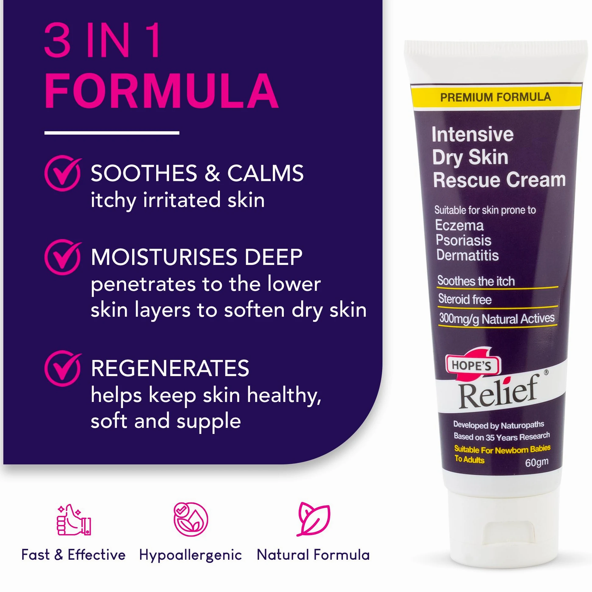 Hopes Relief Lot de 6 crèmes de sauvetage intensif pour la peau 60 g