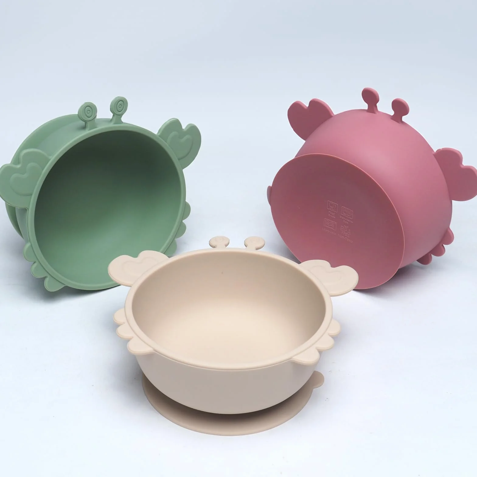 Lot de 3 Bols pour Bébés avec Ventouse, bols en silicone pour bébé, Assiette Ventouse pour Bébé, Sans BPA, Anti-Dérapant Bol en silicone bébé Pour enfants et tout-petits