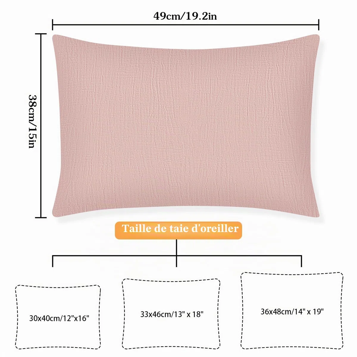 Winmany Taies d'oreiller en mousseline de coton pour tout-petits pour fille et garçon - Housse de coussin de voyage avec design enveloppe - Accessoires pour lit de bébé - Convient pour oreillers de 33