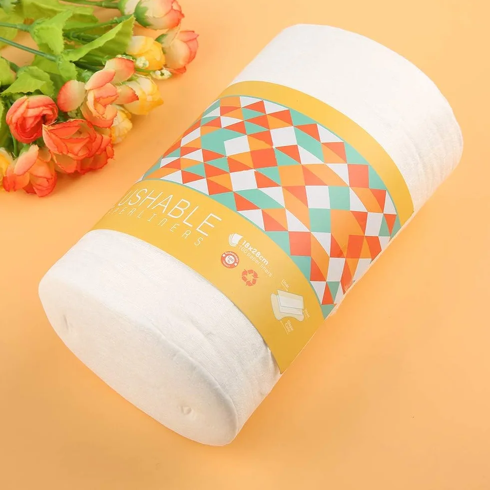 Doublures de Couches Jetables en Fiber de Bambou pour bébé, 100 Pièces