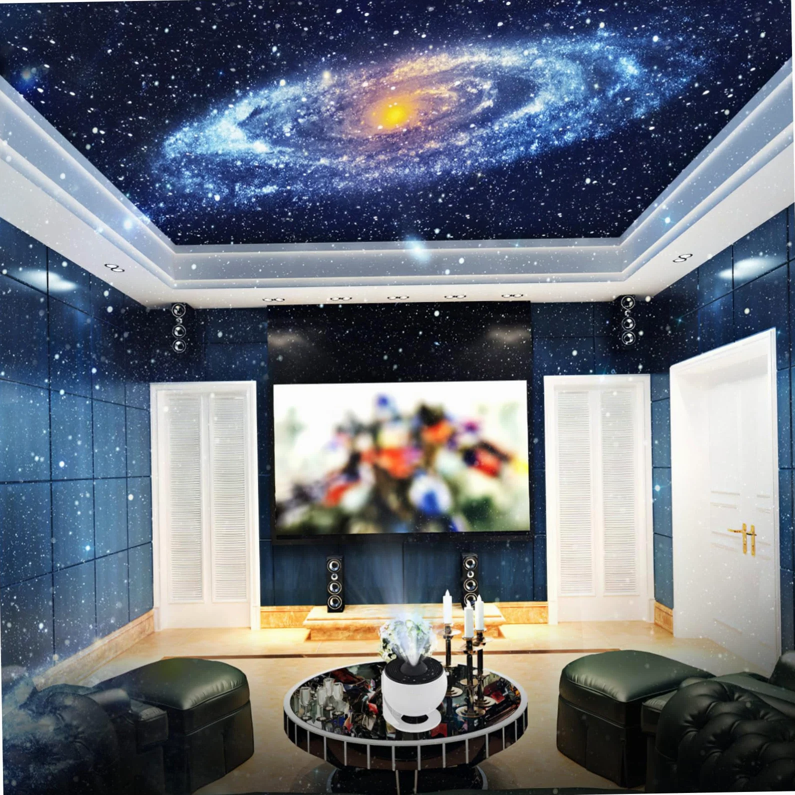 SHINEOFI Projecteur Espace Galaxie Blanc 1 Set, ABS Pc, 12 Films