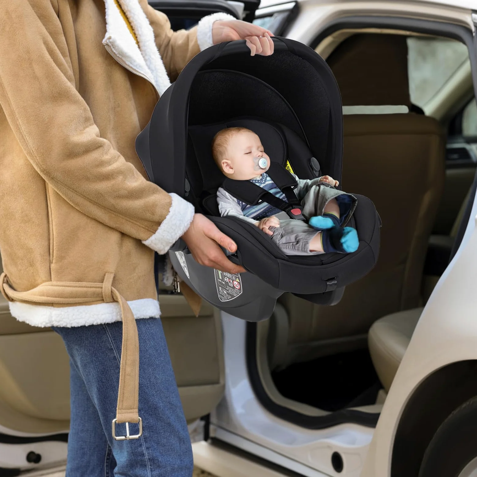 Poussette 3 En 1 Bébé Landau Combi R129 Pliable Compacte Pour Voiture