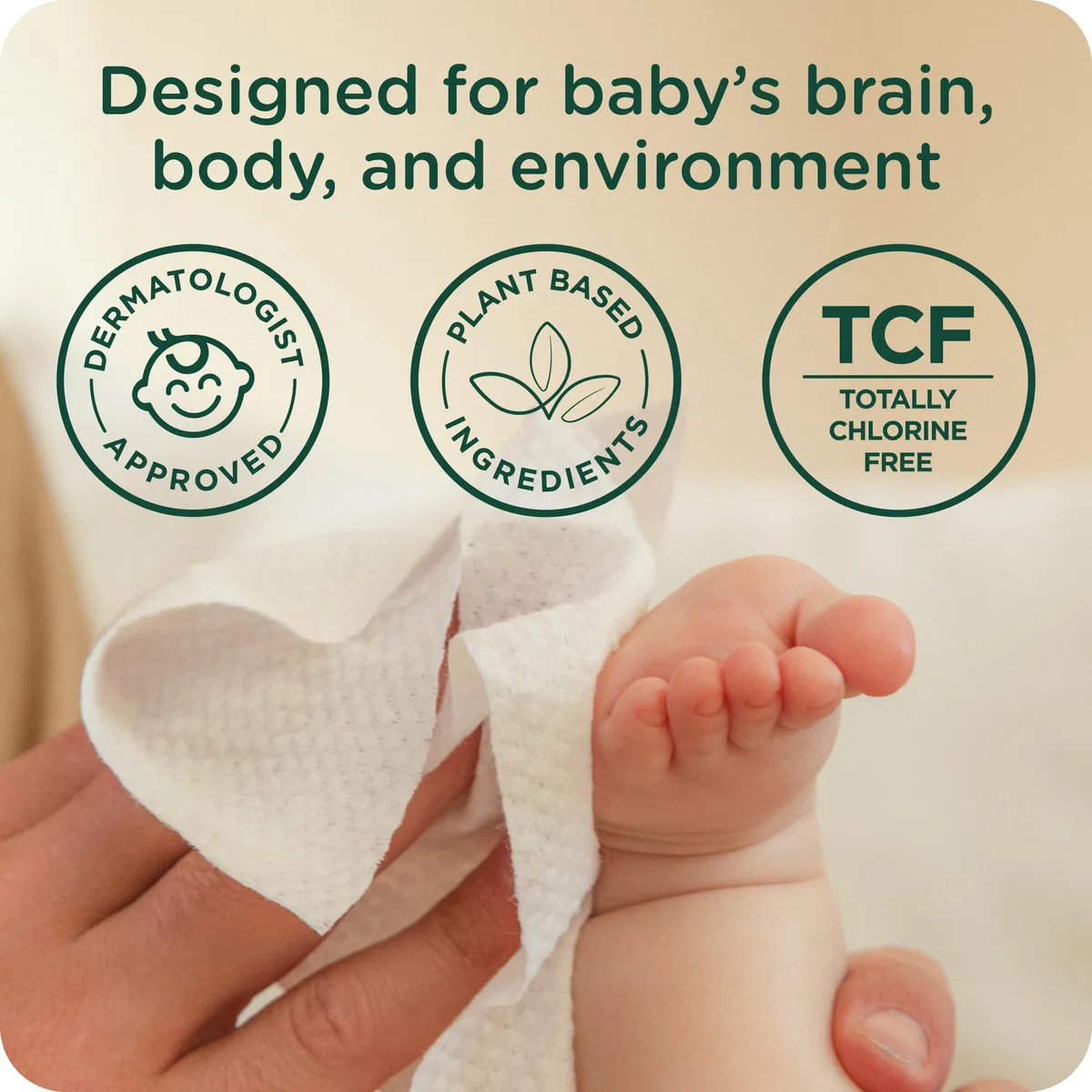 HealthyBaby Nos lingettes humides | Sans danger pour la CEE | 100 % à base d'eau et de plantes | Inodore et sans danger pour les peaux sensibles | Sans parfum et complètement sans chlore (8 paquets