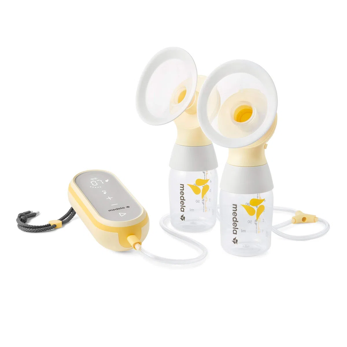 Medela Tire-lait électrique double Freestyle Flex – Design suisse compact avec port de charge USB en déplacement, avec boucliers Medela PersonalFit Flex, synchronisation avec l'application MyMedela