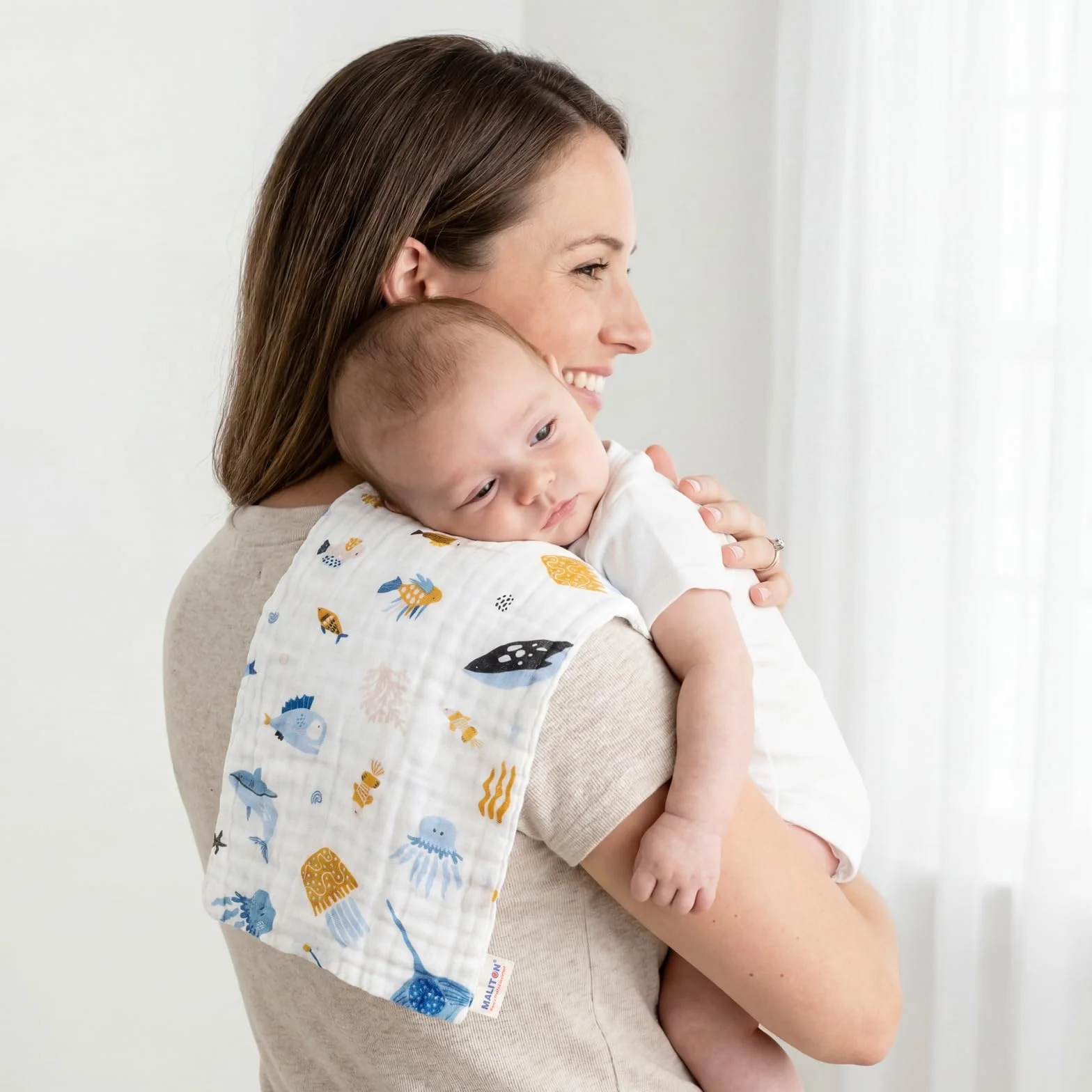Maliton 6 Pcs Lange Bébé en Mousseline de 100% Coton-50x 25 cm Langes Coton BéBé,Extra Doux Absorbant Respirant pour Nouveauné Peau Sensible,Motif Zoo