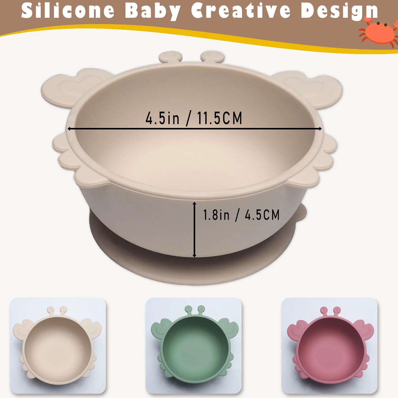 Lot de 3 Bols pour Bébés avec Ventouse, bols en silicone pour bébé, Assiette Ventouse pour Bébé, Sans BPA, Anti-Dérapant Bol en silicone bébé Pour enfants et tout-petits