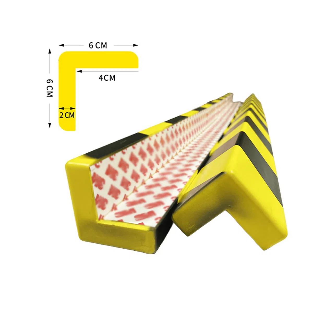 Protection d'angle en Mousse en Forme De L De 39 Po, Rayures Jaunes Noires
