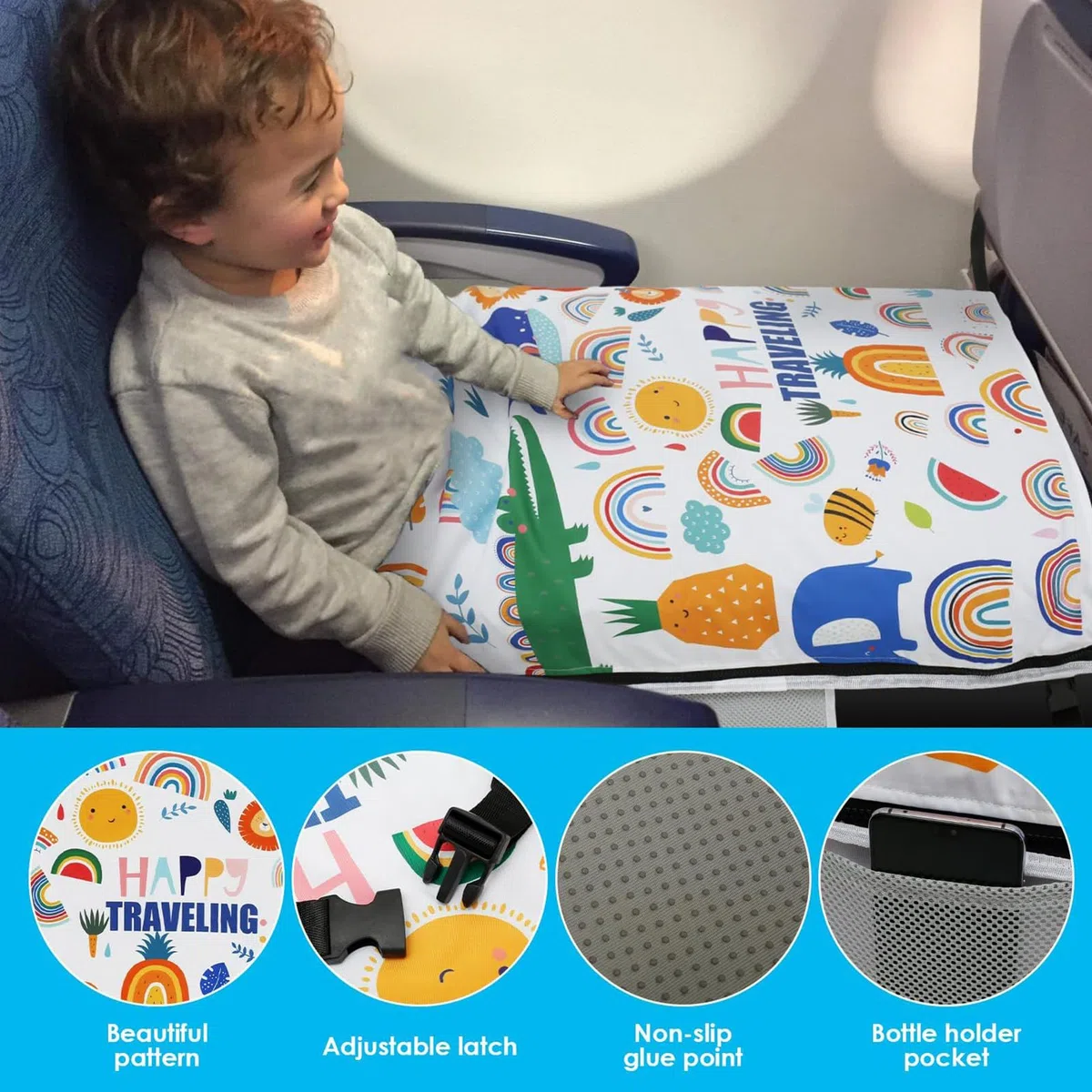 Lit Avion pour Bébé | Prolongateur Siège Avion Lit Voyage Enfant | Hamac Portable Bébé pour Croisière Vacances Camping Plage
