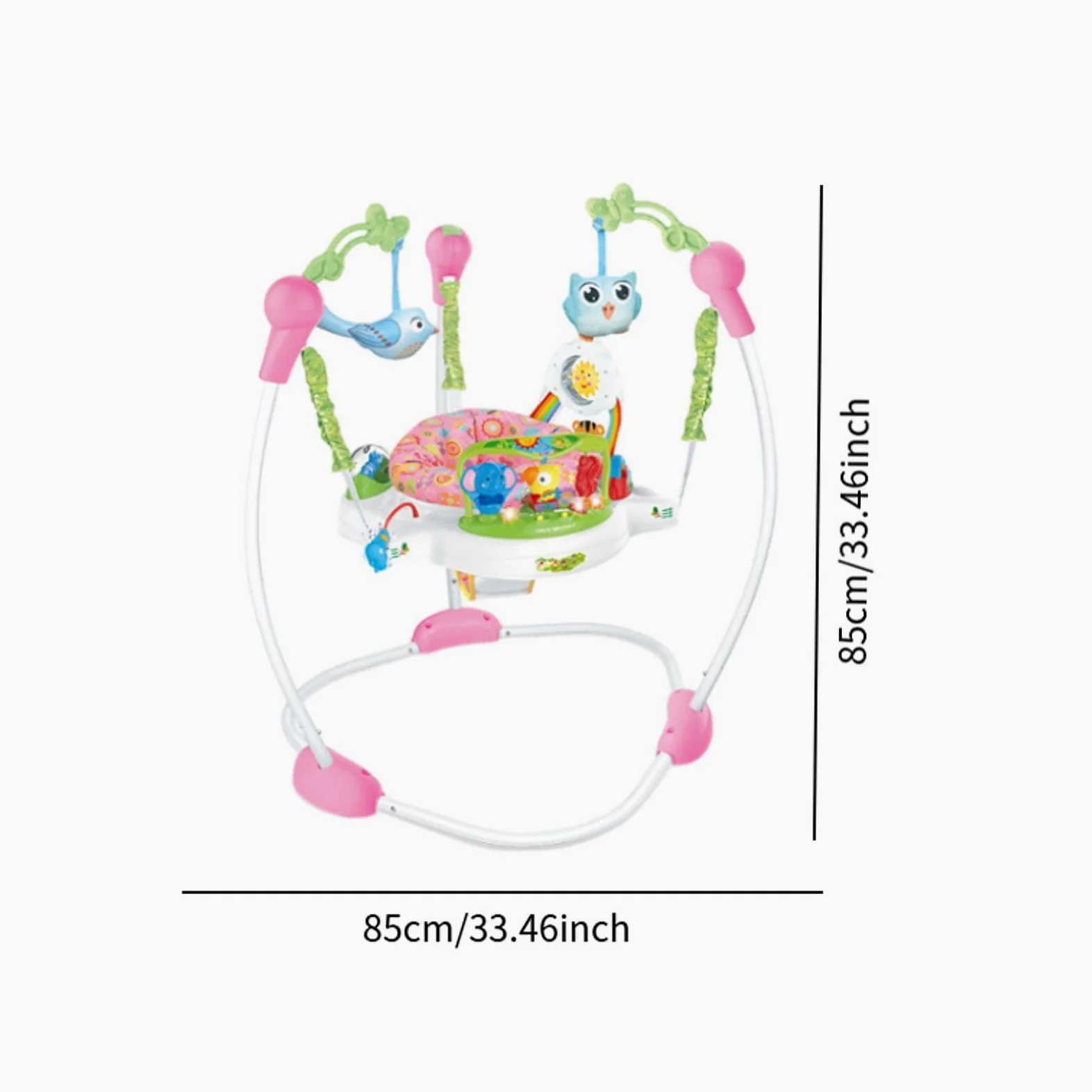 Centre D'activités Interactif pour Bébé avec Siège Sauteur Multifonctionnel, Siège Pivotant et Jouets D'éveil pour Favoriser Le Développement, Rouge