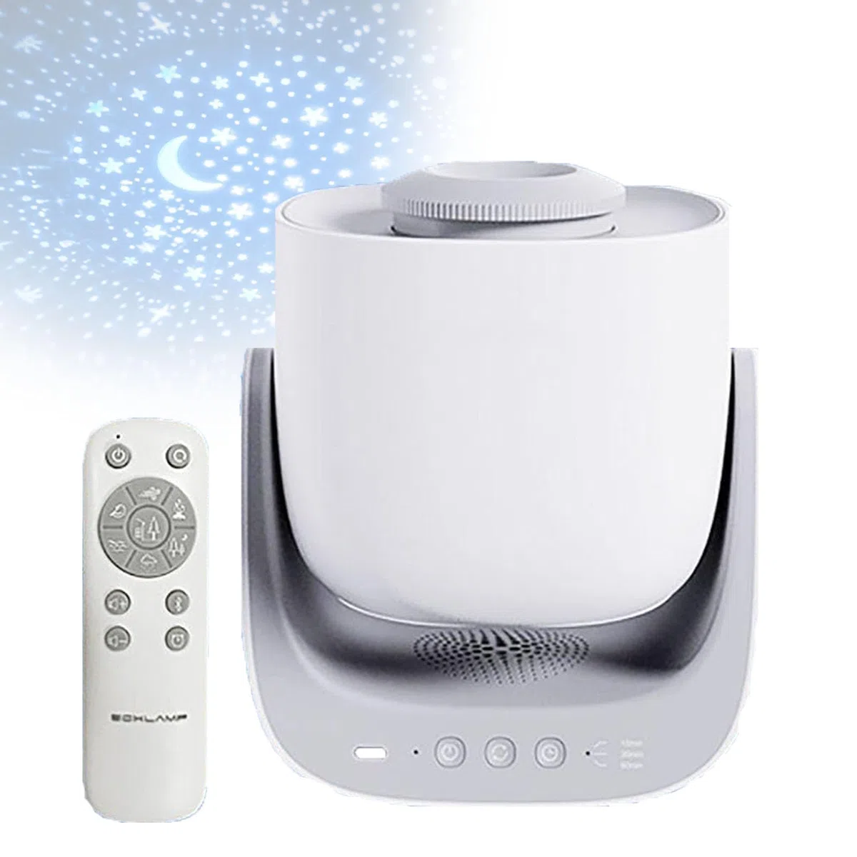 Veilleuse Galaxie, Projecteur Ciel Étoilé LED avec 6 Disques d'Étoiles, Portée de Projection de 2,8 m et Zone de Projection de 12 m², Idéal pour décorer fêtes, anniversaires, réunions de famille et